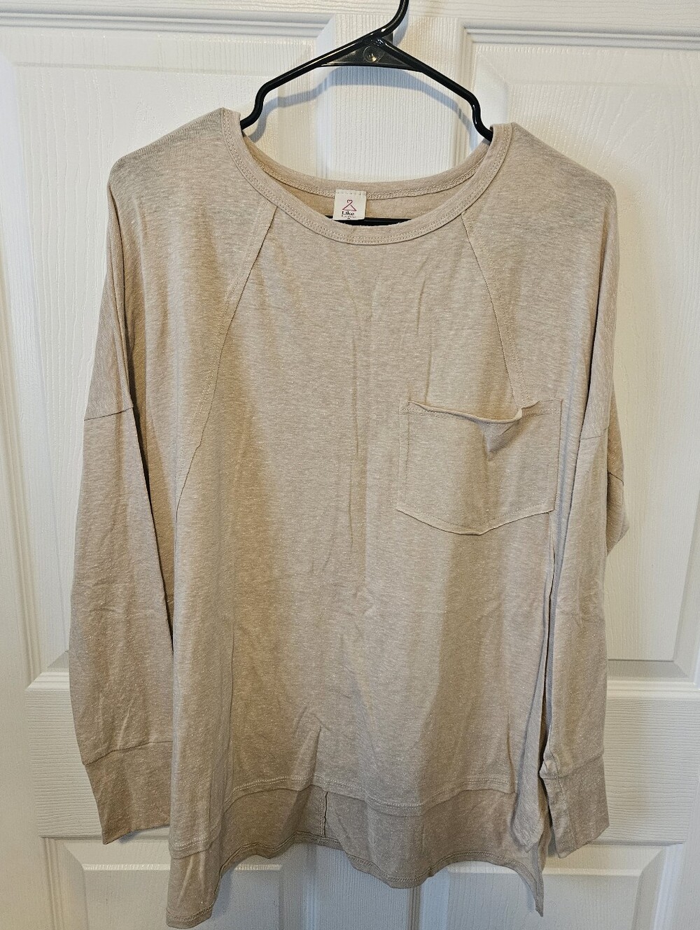 Like Love Heathered Pocket Raglan Top